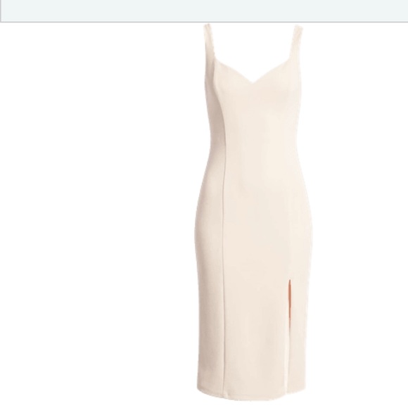 Lulus take me out tonight Midi dress NWT size 14 side slit blush pink - Picture 3 of 10